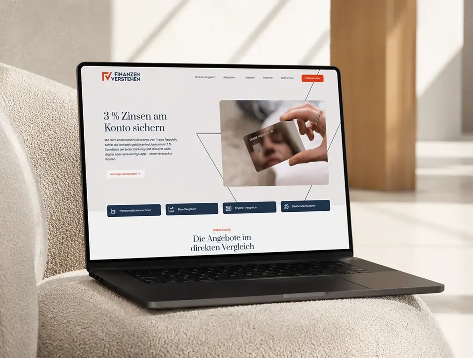 Finanzen verstehen Website Desktop