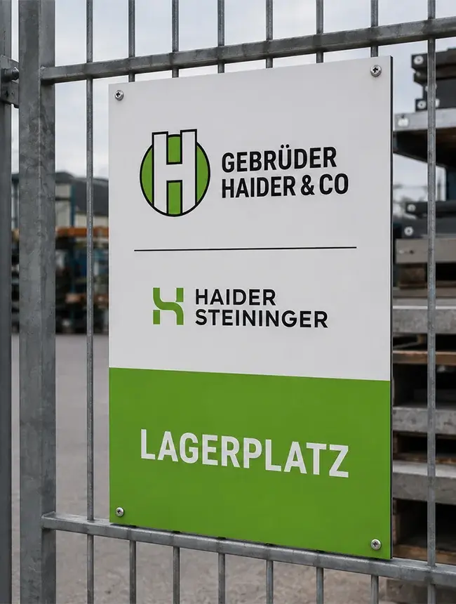 Gebrüder Haider Beschilderung