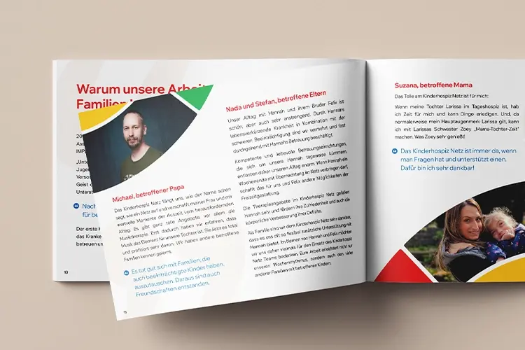 Kinderhospiz Netz Broschüre Doppelseite
